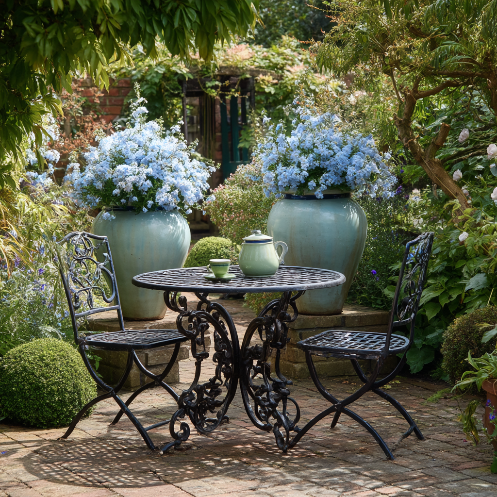Verdant Grove 3-Piece Wrought Iron Bistro Set