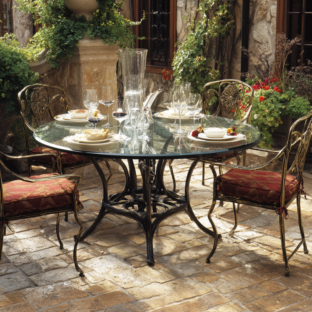 Verona 5-Piece Outdoor Glass Top Dining Set